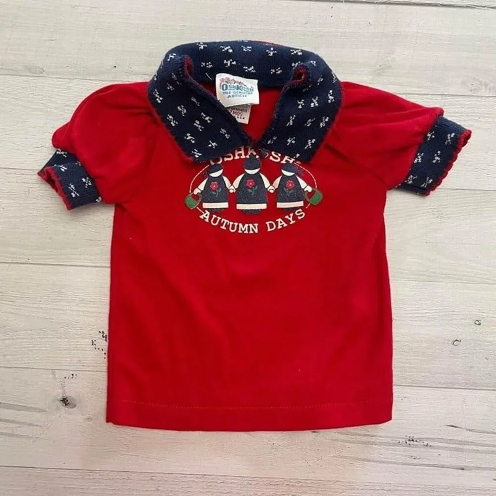 OshKosh B'Gosh vintage girls autumn days‎ shirt 12 months